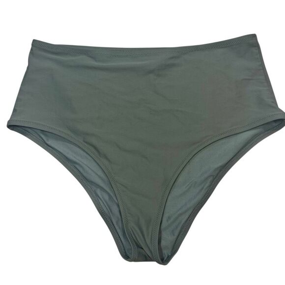 Aerie High Waisted Stretchy Full Coverage Swim Bikini Bottom Green XL - Picture 1 of 3